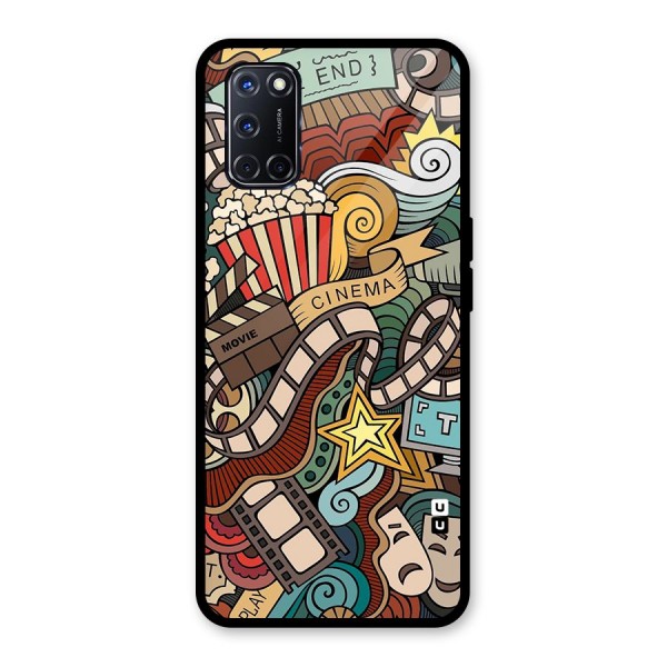 Retro Doodle Art Glass Back Case for Oppo A52