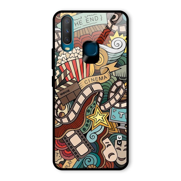 Retro Doodle Art Glass Back Case for Vivo Y12