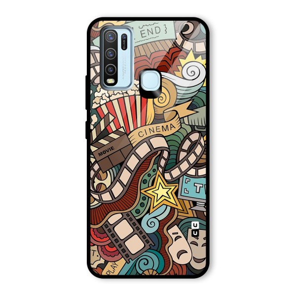 Retro Doodle Art Glass Back Case for Vivo Y30