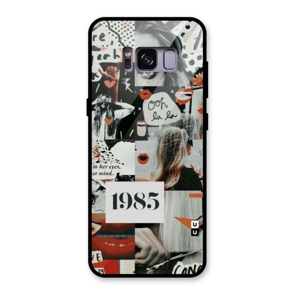 Retro Pattern Glass Back Case for Galaxy S8