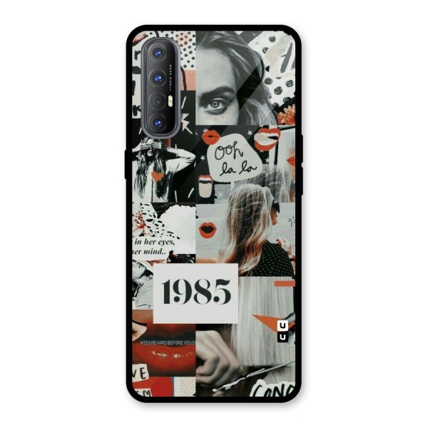 Retro Pattern Glass Back Case for Oppo Reno3 Pro