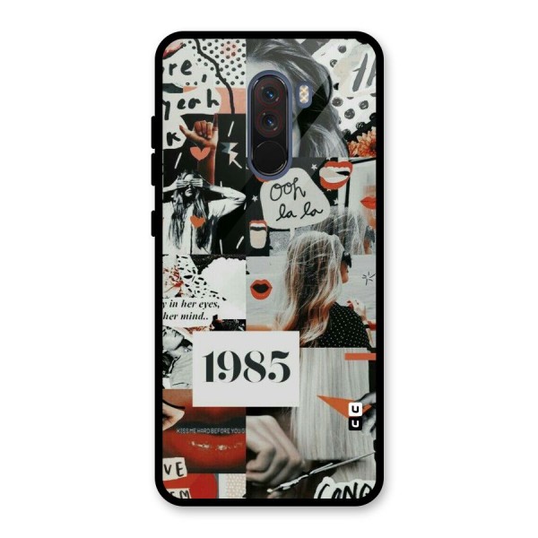 Retro Pattern Glass Back Case for Poco F1