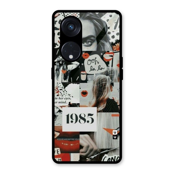 Retro Pattern Glass Back Case for Reno8 T 5G