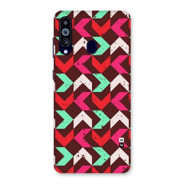 Retro Red Pink Pattern Back Case for Galaxy A60