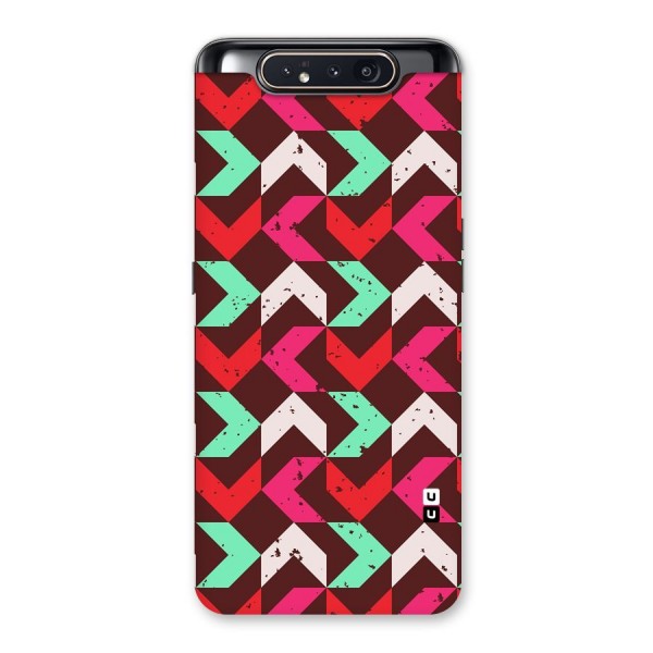 Retro Red Pink Pattern Back Case for Galaxy A80