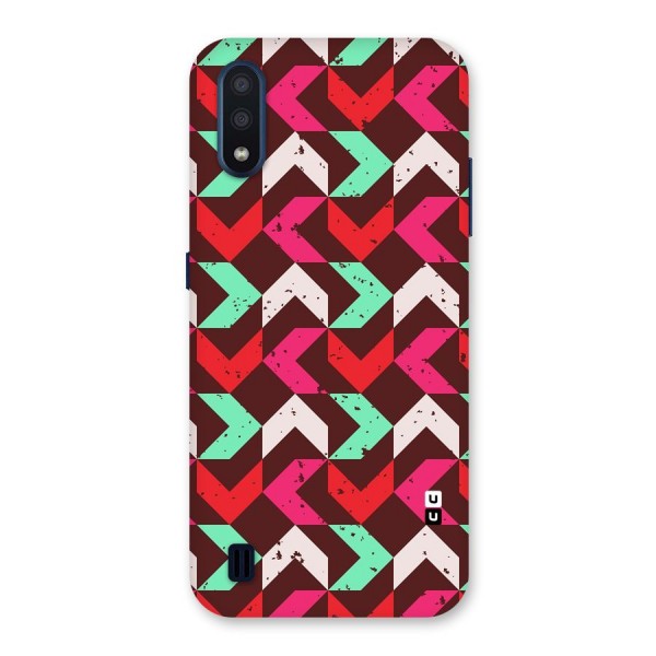 Retro Red Pink Pattern Back Case for Galaxy M01