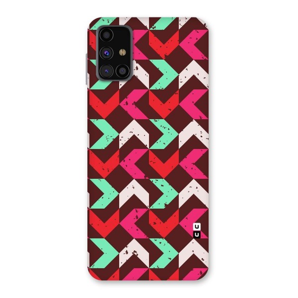 Retro Red Pink Pattern Back Case for Galaxy M31s