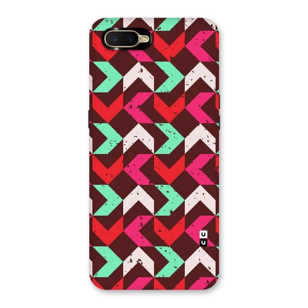 Retro Red Pink Pattern Back Case for Oppo K1