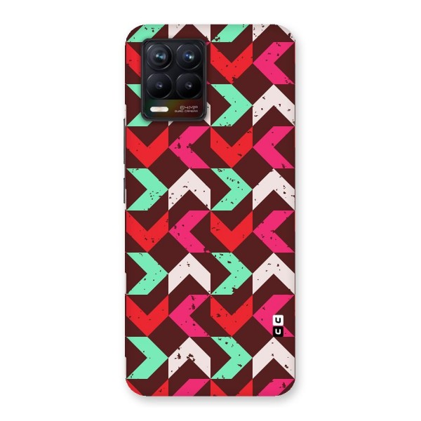 Retro Red Pink Pattern Back Case for Realme 8