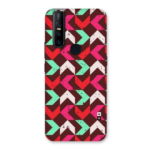 Retro Red Pink Pattern Back Case for Vivo V15