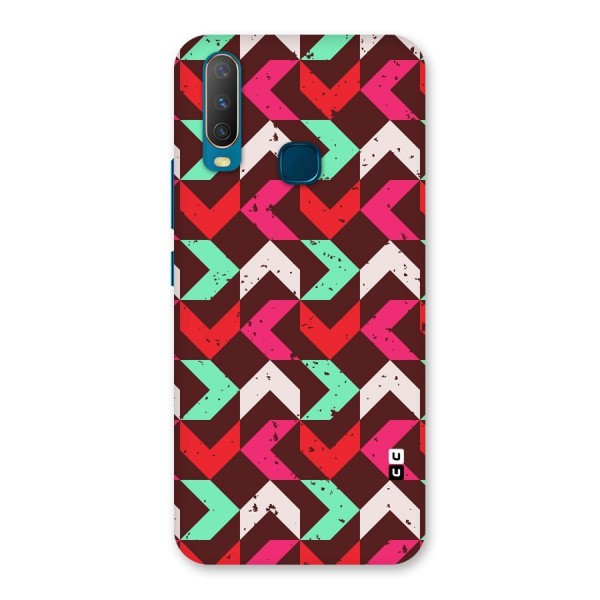 Retro Red Pink Pattern Back Case for Vivo Y17