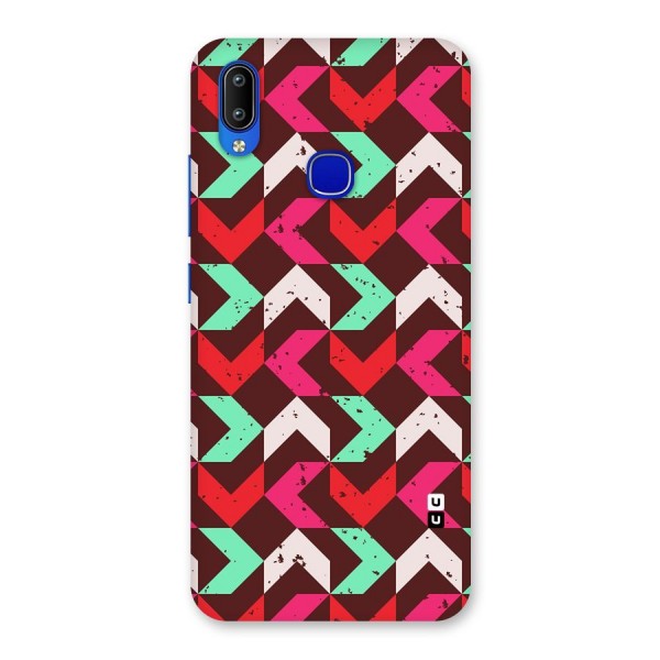 Retro Red Pink Pattern Back Case for Vivo Y91