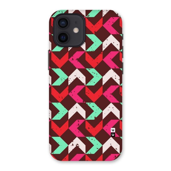 Retro Red Pink Pattern Back Case for iPhone 12