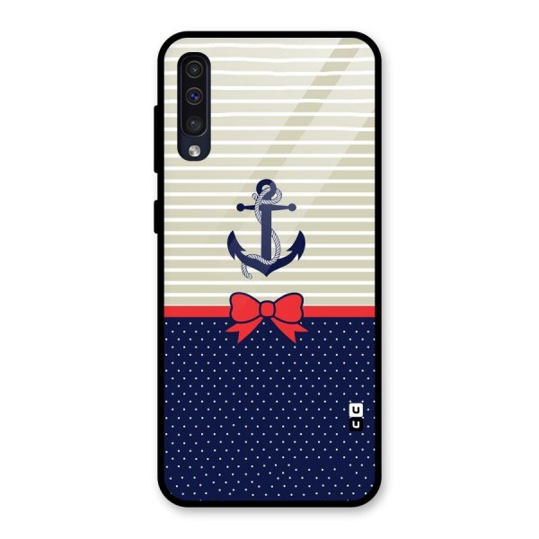 Ribbon Anchor Glass Back Case for Galaxy A50s