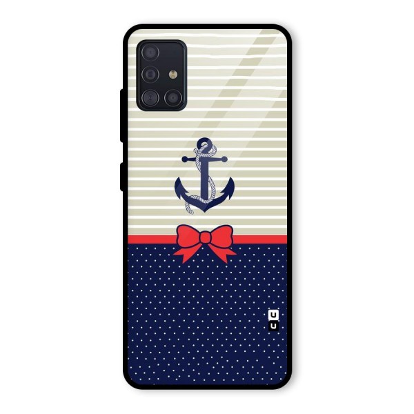 Ribbon Anchor Glass Back Case for Galaxy A51