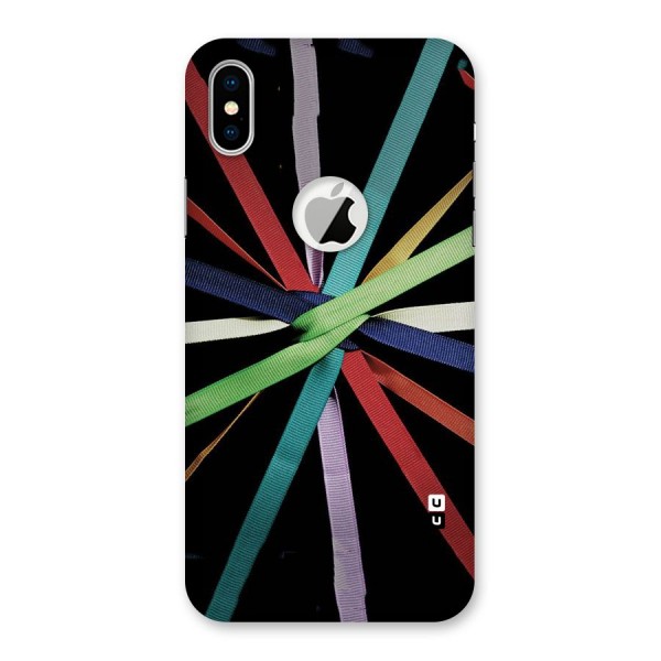 Ribbon Design Back Case for iPhone XS Logo Cut