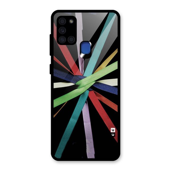 Ribbon Design Glass Back Case for Galaxy A21s