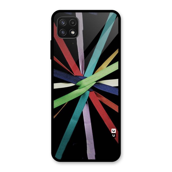 Ribbon Design Glass Back Case for Galaxy A22 5G