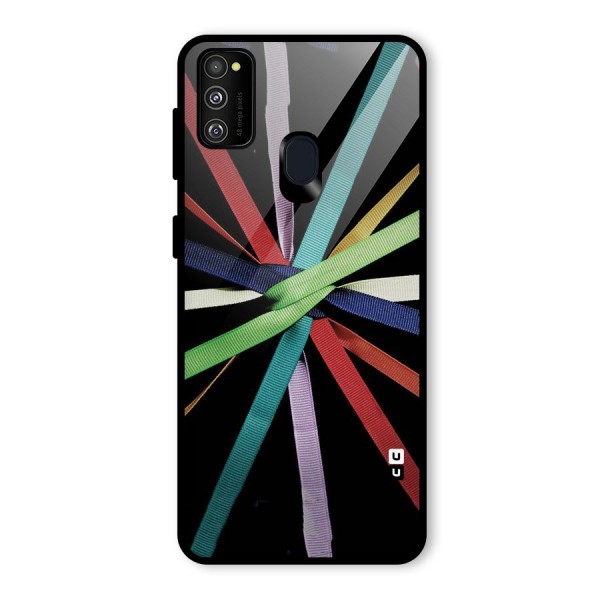 Ribbon Design Glass Back Case for Galaxy M21