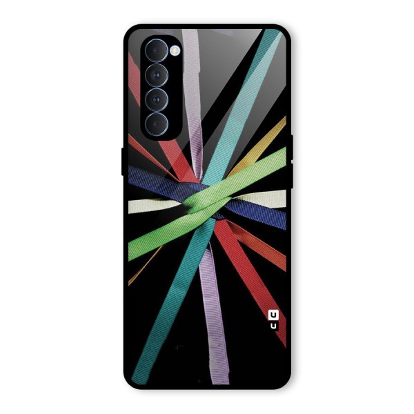 Ribbon Design Glass Back Case for Oppo Reno4 Pro