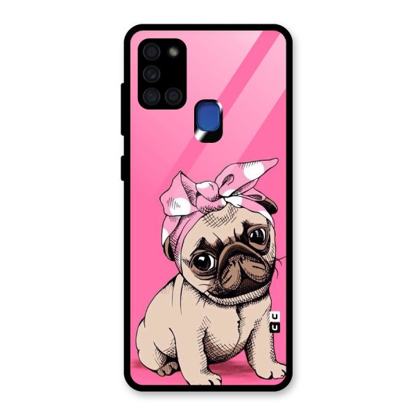 Ribbon Doggo Glass Back Case for Galaxy A21s