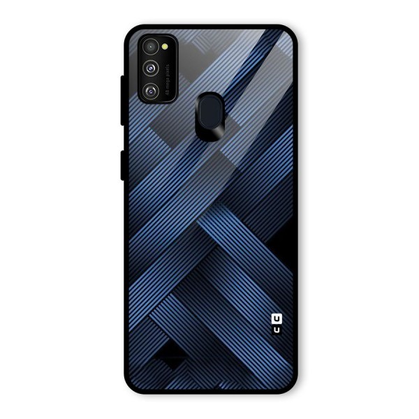 Ribbon Stripes Glass Back Case for Galaxy M21