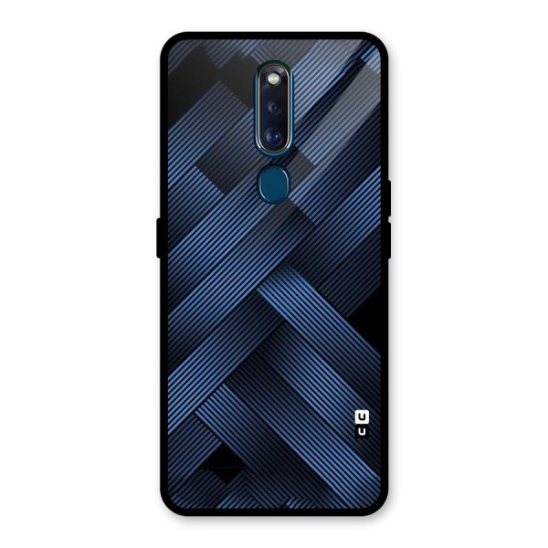 Ribbon Stripes Glass Back Case for Oppo F11 Pro