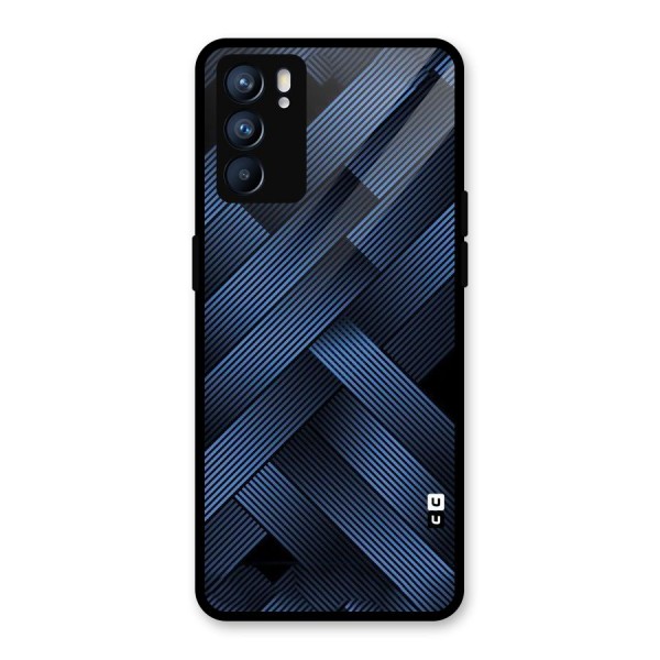 Ribbon Stripes Glass Back Case for Oppo Reno6 5G