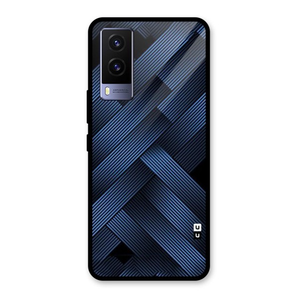 Ribbon Stripes Glass Back Case for Vivo V21e 5G