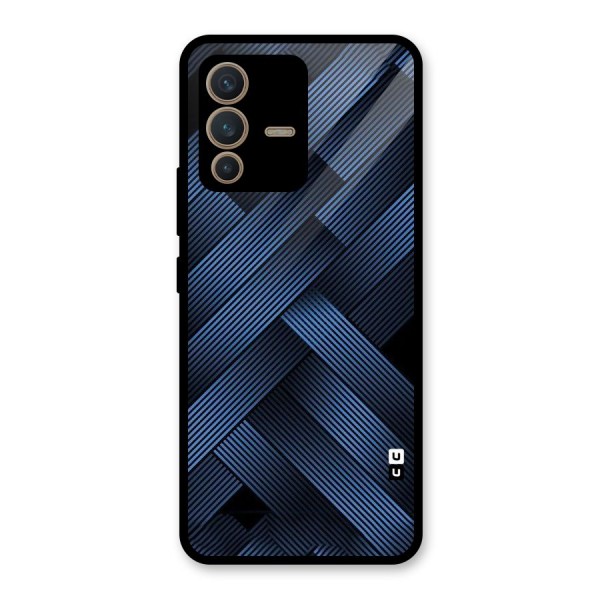 Ribbon Stripes Glass Back Case for Vivo V23 5G