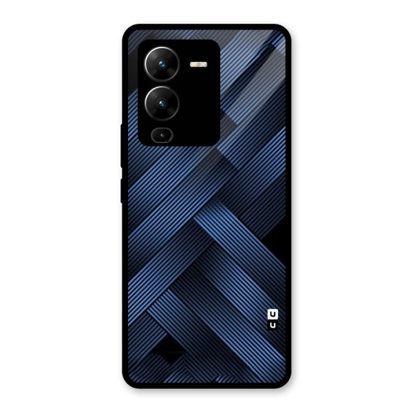 Ribbon Stripes Glass Back Case for Vivo V25 Pro