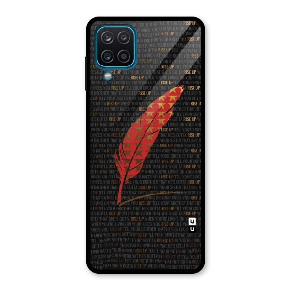 Rise Up Feather Glass Back Case for Galaxy A12