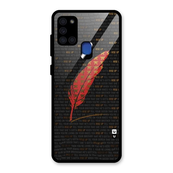 Rise Up Feather Glass Back Case for Galaxy A21s