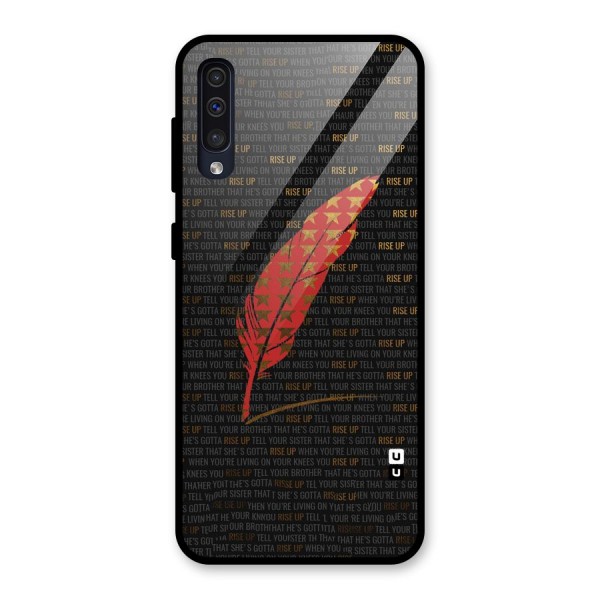 Rise Up Feather Glass Back Case for Galaxy A50s