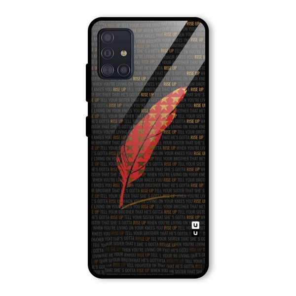 Rise Up Feather Glass Back Case for Galaxy A51