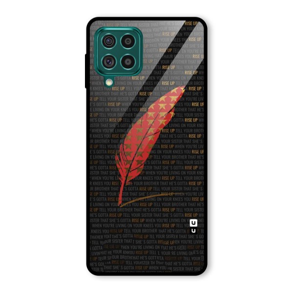 Rise Up Feather Glass Back Case for Galaxy F62