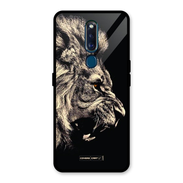 Roaring Lion Glass Back Case for Oppo F11 Pro