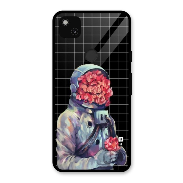 Robot Rose Glass Back Case for Google Pixel 4a