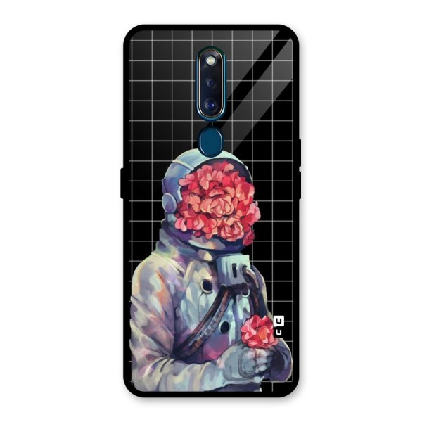 Robot Rose Glass Back Case for Oppo F11 Pro