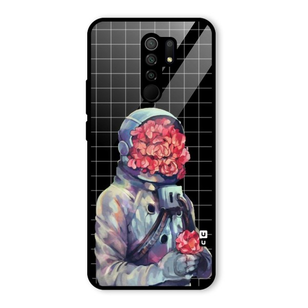 Robot Rose Glass Back Case for Redmi 9 Prime