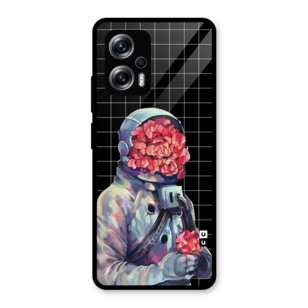 Robot Rose Glass Back Case for Redmi K50i