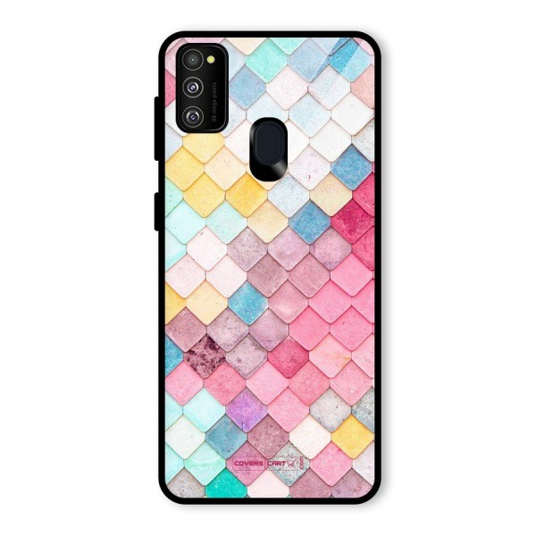 Rocks Pattern Design Glass Back Case for Galaxy M21