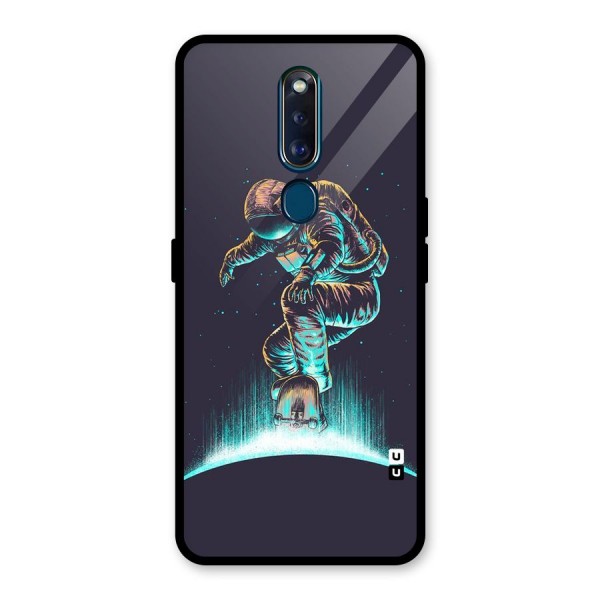 Rolling Spaceman Glass Back Case for Oppo F11 Pro