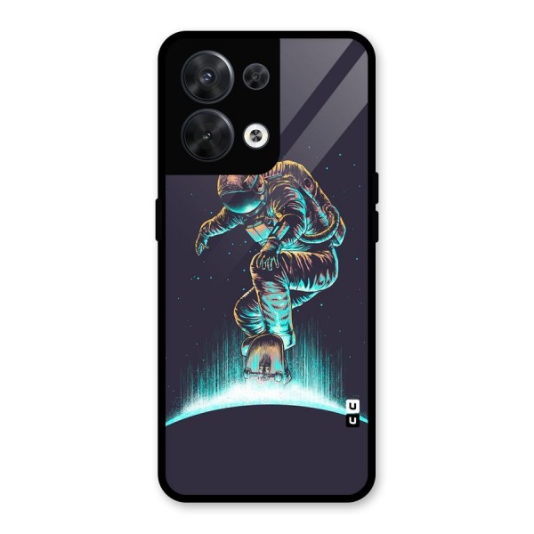 Rolling Spaceman Glass Back Case for Oppo Reno8 5G