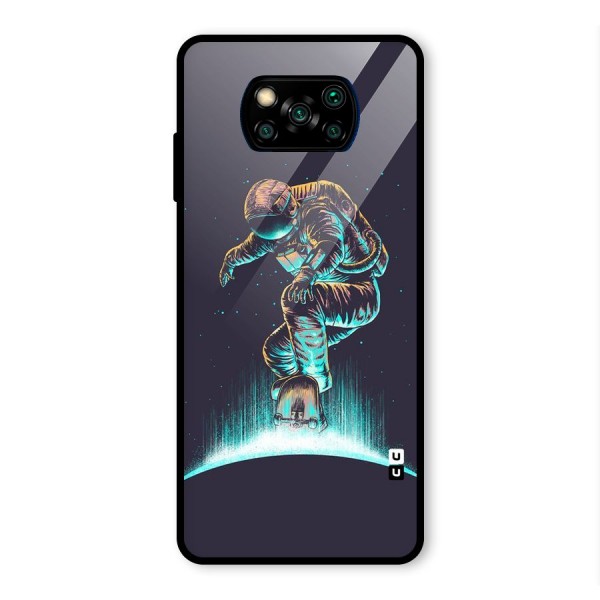 Rolling Spaceman Glass Back Case for Poco X3 Pro