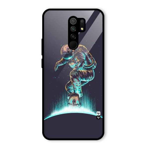 Rolling Spaceman Glass Back Case for Redmi 9 Prime