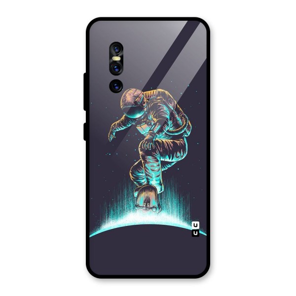 Rolling Spaceman Glass Back Case for Vivo V15 Pro