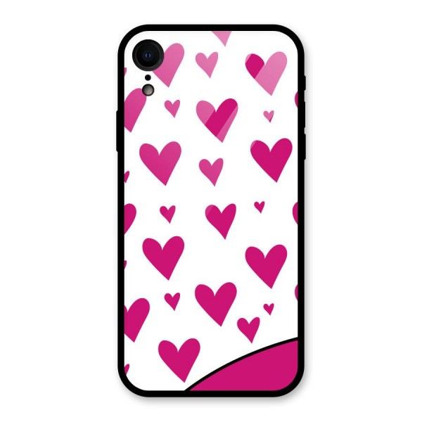 Romantic Couples with Hearts Glass Back Case for XR