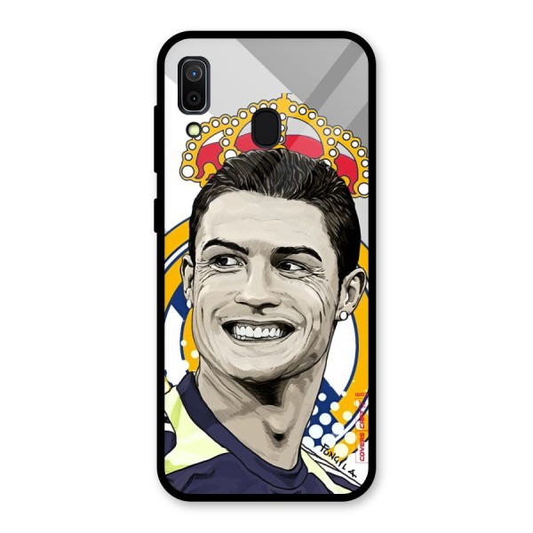 Ronaldo Madrid King Glass Back Case for Galaxy A30