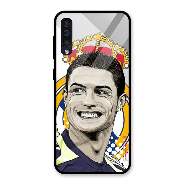 Ronaldo Madrid King Glass Back Case for Galaxy A50s